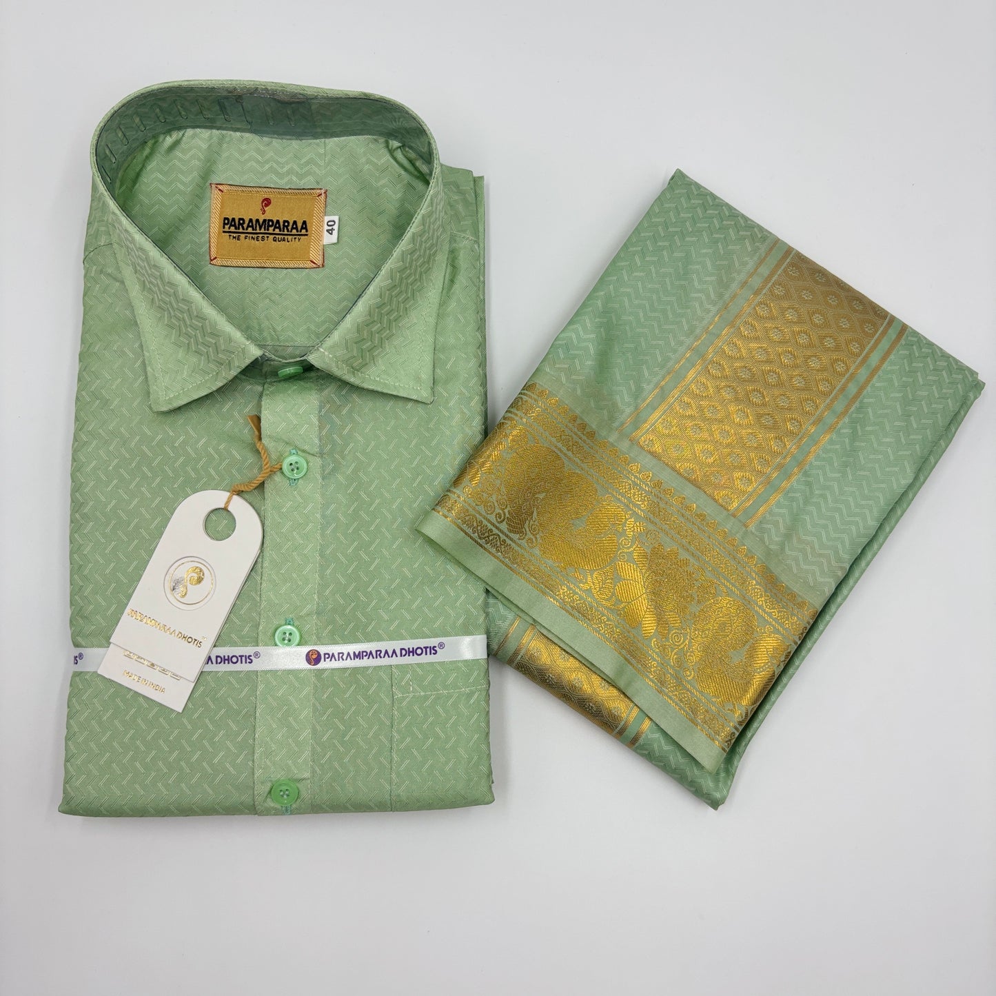 Manam Juquard Wave Pistha Mens shirt and Dhotis