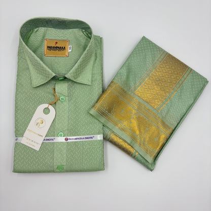 Manam Juquard Wave Pistha Mens shirt and Dhotis