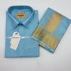 Manam Juquard Wave Sky blue Mens shirt and Dhotis