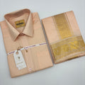 Manam Juquard wave Coral  Mens shirt and Dhotis