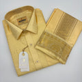 Art Silk Jacquard Flower Mango  Men's shirt and Dhotis