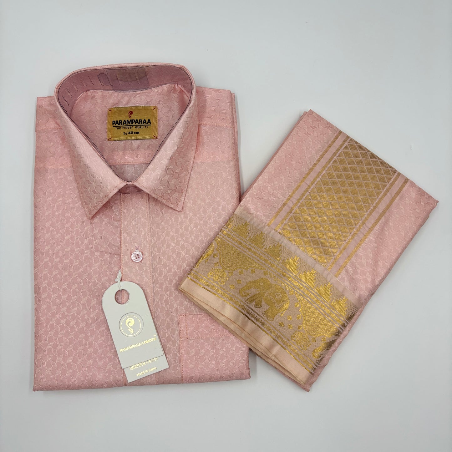 Manam Juquard wave L.Rose  Mens shirt and Dhotis