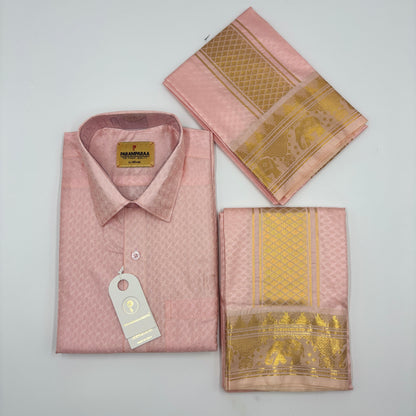 Manam Juquard wave L.Rose  Mens shirt and Dhotis