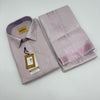 Anugraha Tissue Emboss Double Jari Rose Gold Mens shirt and Dhoti