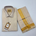 Tissue Emboss Gold Wave Men's shirt and Dhotis