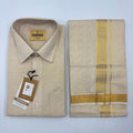 Anugraha Tissue Emboss gold Chakram  Mens shirt and Dhotis