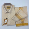 Anugraha Tissue Emboss Gold Triangle Mens shirt and Dhotis