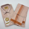 Tissue Emboss Copper Flower  Mens shirt and Dhotis