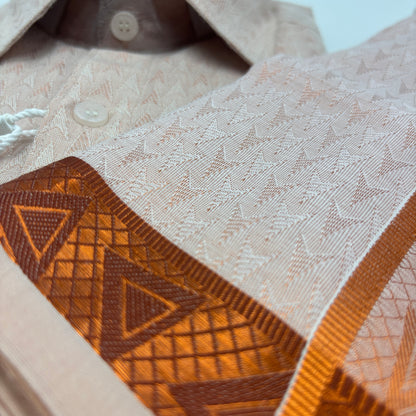 Anugraha Tissue Emboss cop Arrow Mens shirt and Dhotis