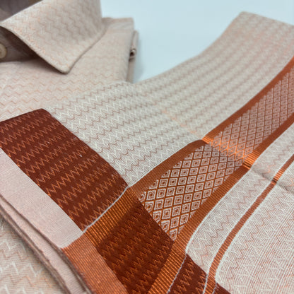 Anugraha Tissue Emboss cop wave Mens shirt and Dhotis