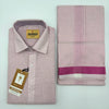 Anugraha Tissue Emboss Pink chakram Mens shirt and Dhotis