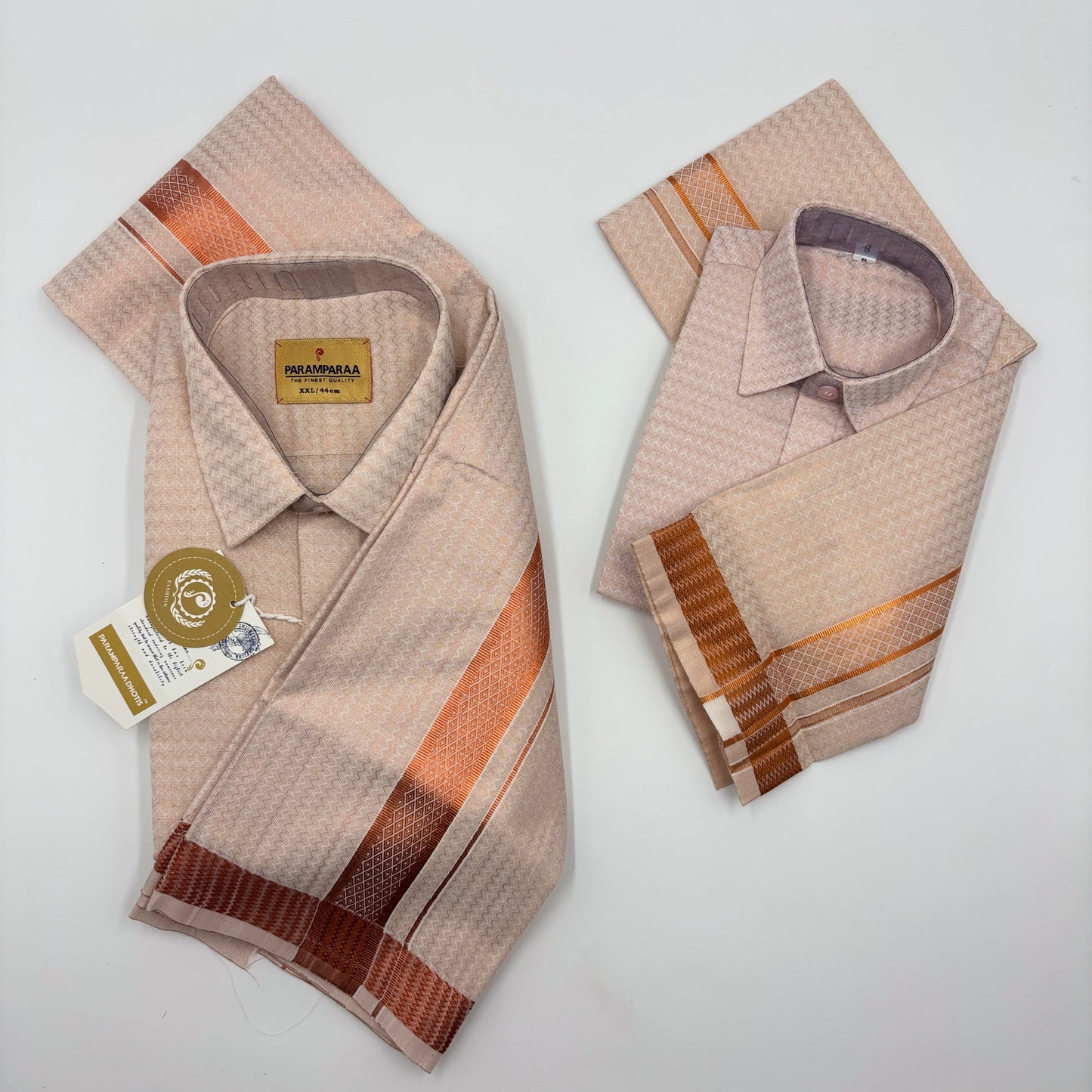 Anugraha  Tissue Emboss Copper Wave  Father & Son Combo