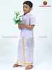 Kids Silk Ultra voilet Shirt and Dhotis