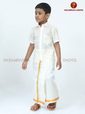 Kids Silk cream Shirt and Dhotis