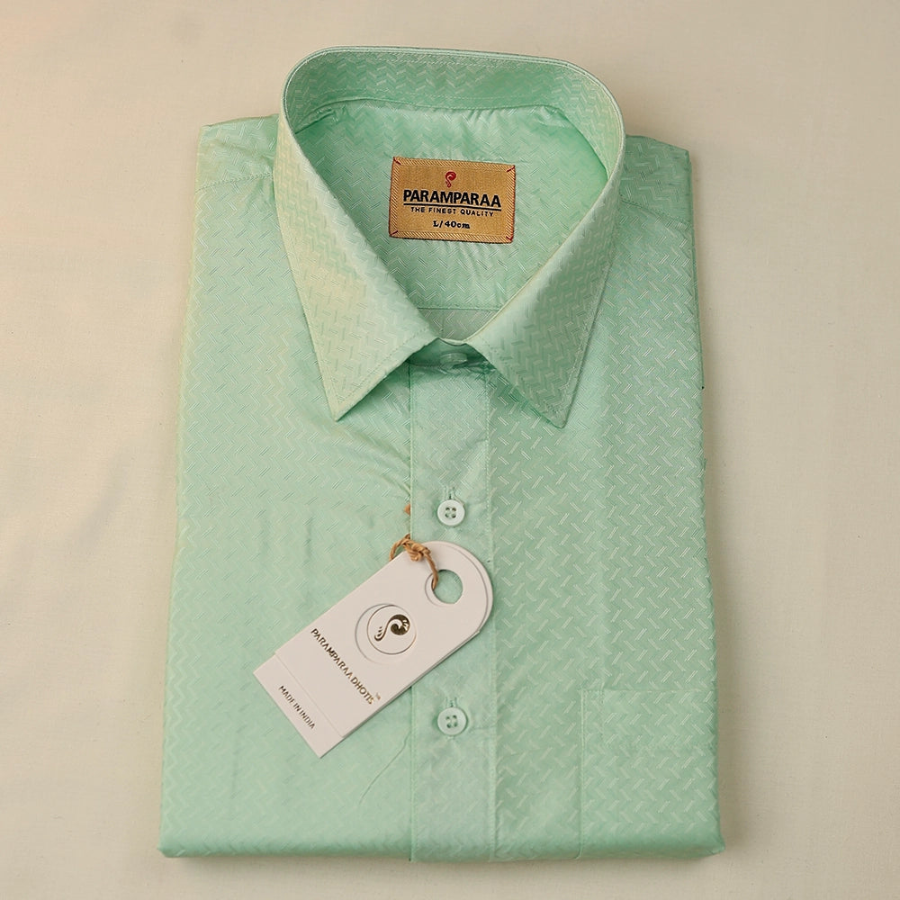 Manam Juquard Wave Mint leaf Mens shirt and Dhotis