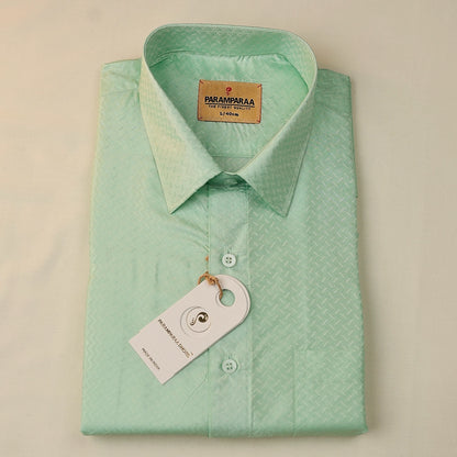 Manam Juquard Wave Mint leaf Mens shirt and Dhotis
