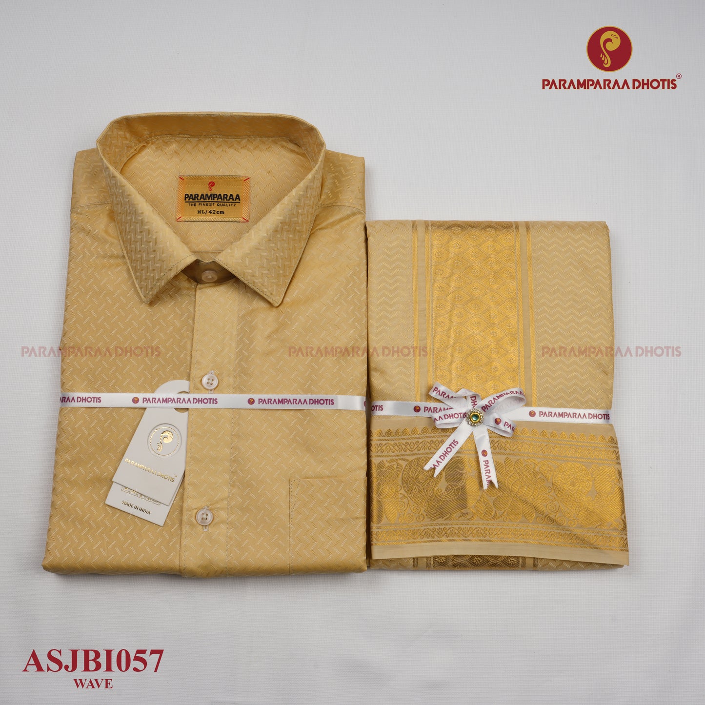 Manam Juquard Biscut Mens shirt and Dhotis -  -  Paramparaa Dhotis