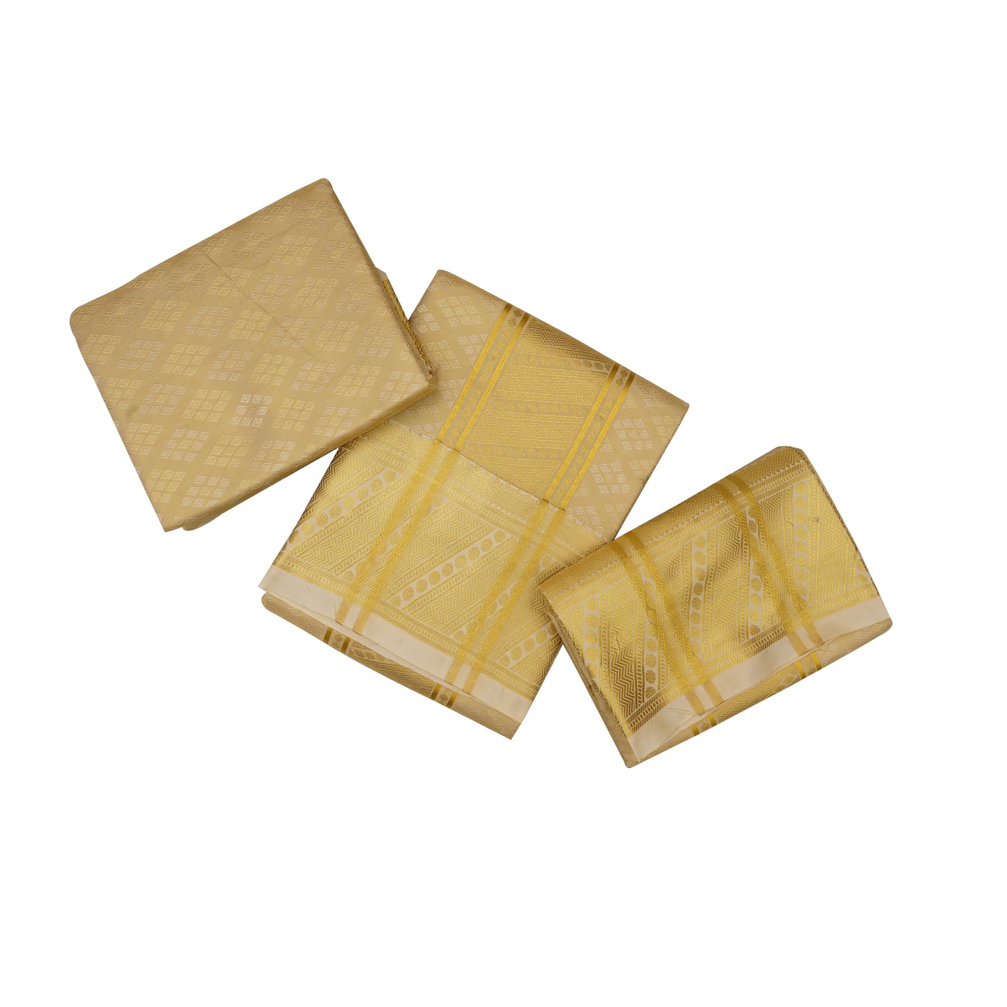 Manam Juquard Gold Jeri Mens shirt and Dhotis -  -  Paramparaa Dhotis