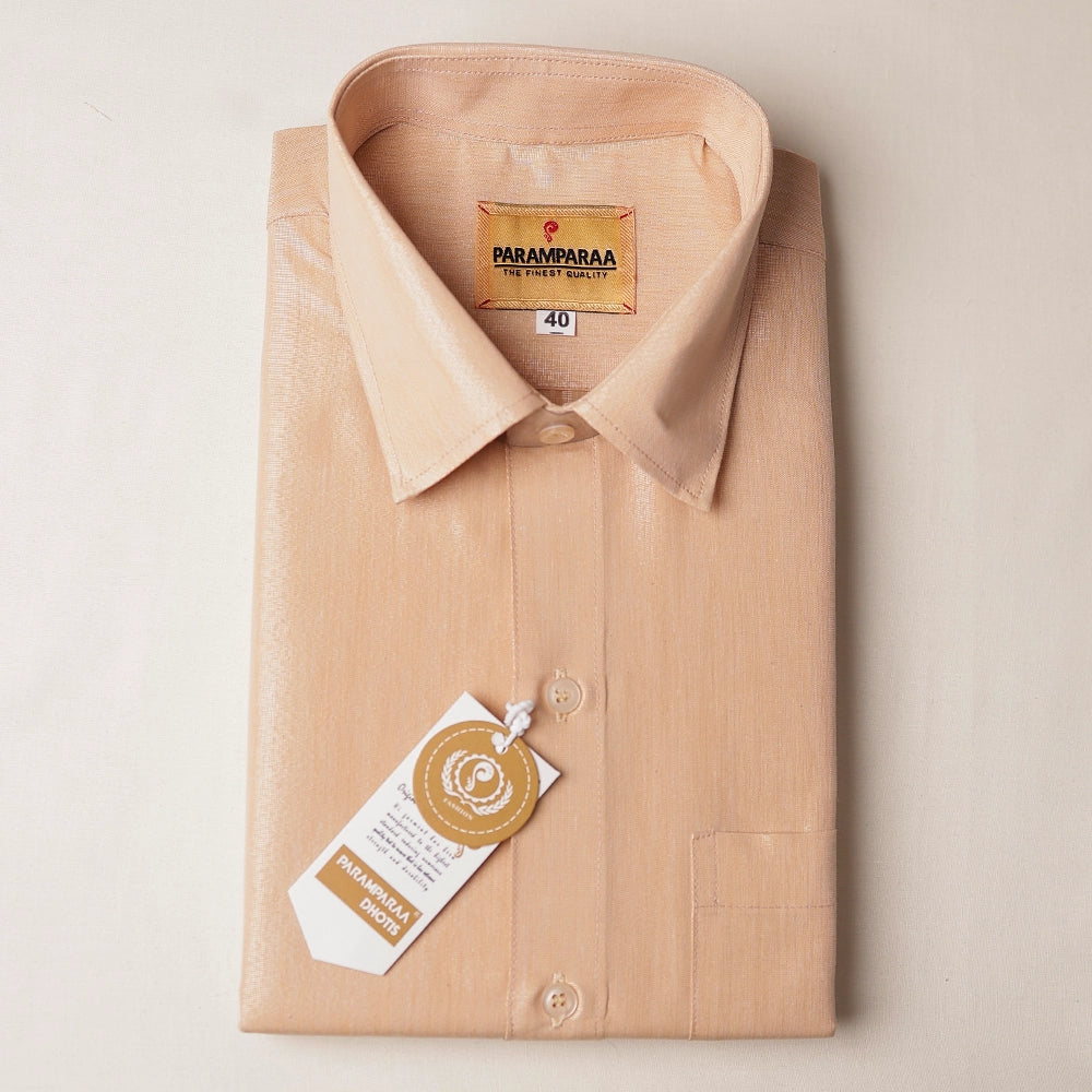 Royal Tissue Gold Mens shirt and Dhotis -  -  Paramparaa Dhotis