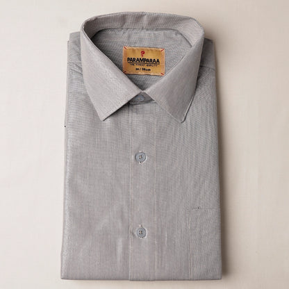 Royal Tissue Grey Mens Shirt and Dhotis -  -  Paramparaa Dhotis