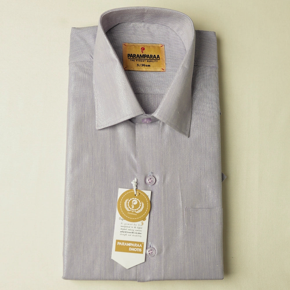 Royal Tissue Voilet Mens shirt and Dhotis -  -  Paramparaa Dhotis