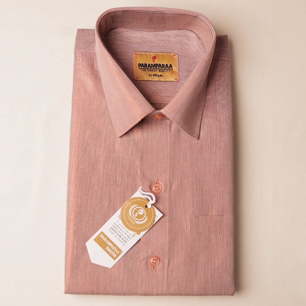Royal Tissue copper Mens shirt and Dhotis -  -  Paramparaa Dhotis