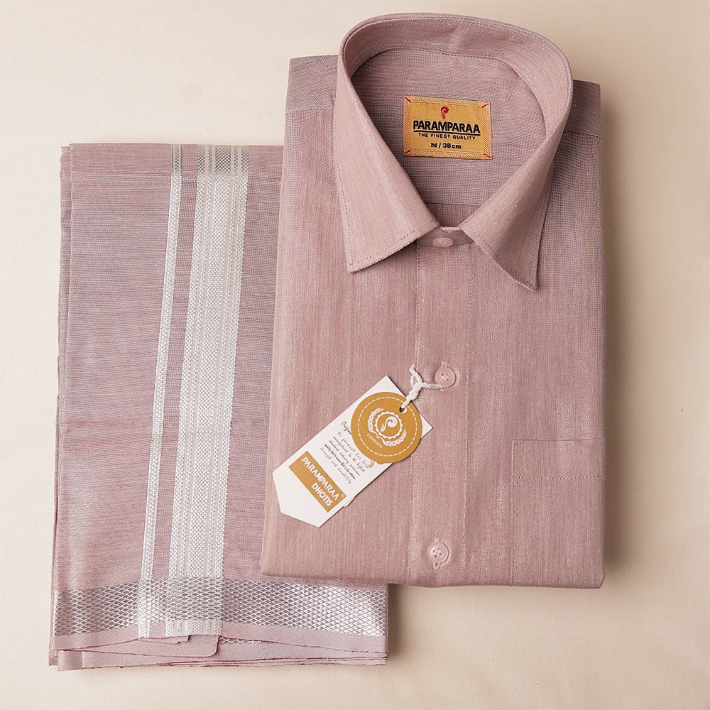 Royal Tissue wine Mens shirt and Dhotis -  -  Paramparaa Dhotis