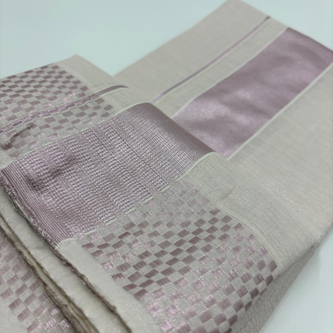 Swarna Tissue Rose Gold Big Border Mens Dhotis