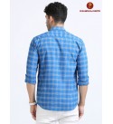 CASUAL CHECKED SHIRT BLUE