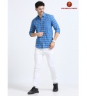 CASUAL CHECKED SHIRT BLUE